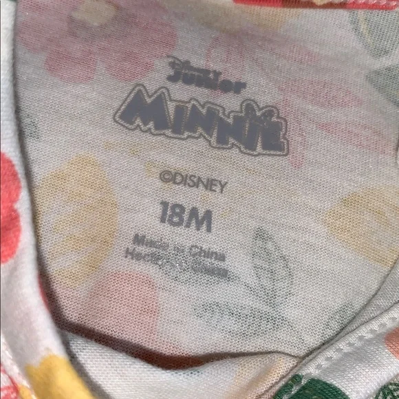 NWT Disney Minnie Mouse Floral 2pc Set Yellow & Pink 18M - Picture 8 of 11